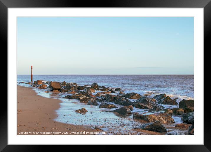 Caister beach Framed Mounted Print by Christopher Keeley