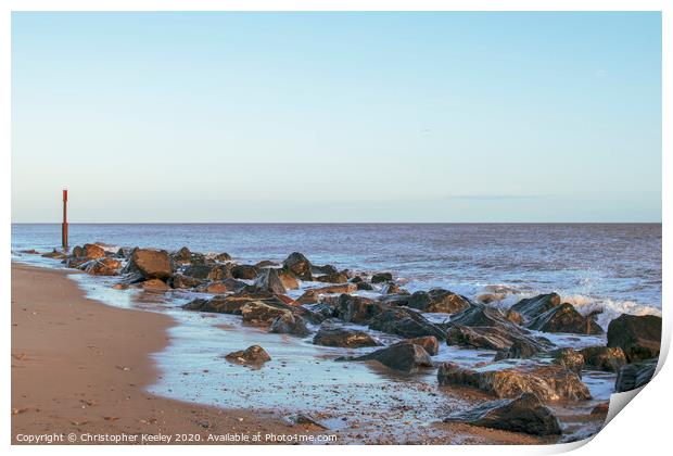 Caister beach Print by Christopher Keeley