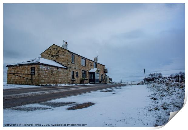 The Royalty inn - Guiseley - snowbound Print by Richard Perks