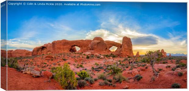 The Windows, Arches National Park Canvas Print by Colin & Linda McKie