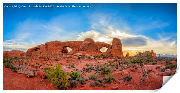 The Windows, Arches National Park Print by Colin & Linda McKie
