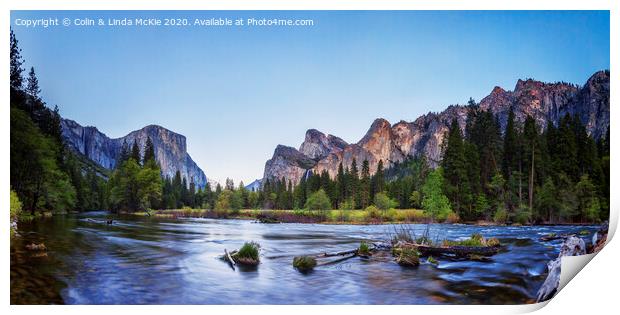 Yosemite Valley View Print by Colin & Linda McKie