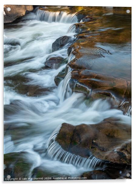River Grudie Cascade Acrylic by Iain MacDiarmid