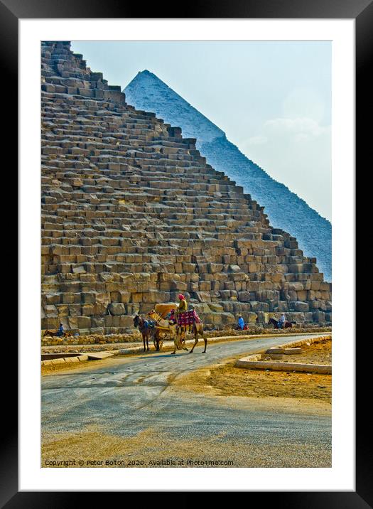 Majestic Pyramids of Giza Framed Mounted Print by Peter Bolton