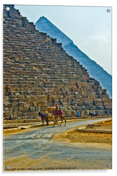 Majestic Pyramids of Giza Acrylic by Peter Bolton