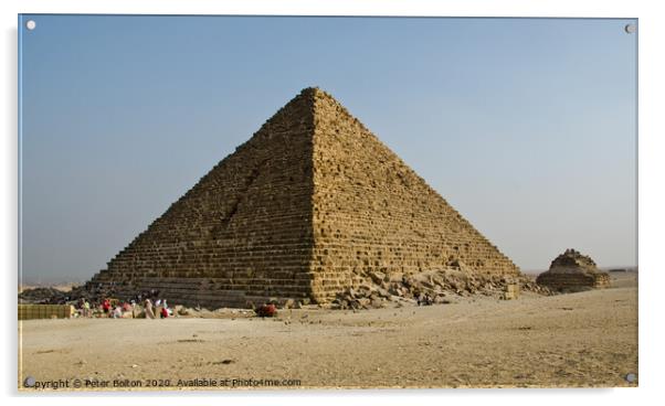 Pyramid of Menkaure at Giza, Egypt. Acrylic by Peter Bolton
