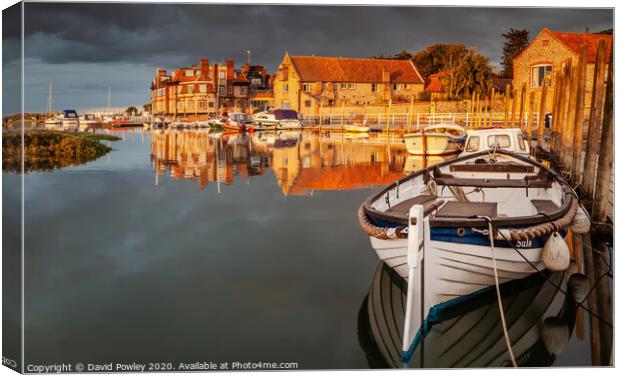 Evening Reflections at Blakeney Harbour Norfolk Canvas Print by David Powley