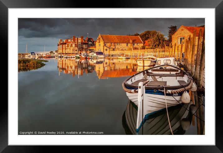 Evening Reflections at Blakeney Harbour Norfolk Framed Mounted Print by David Powley
