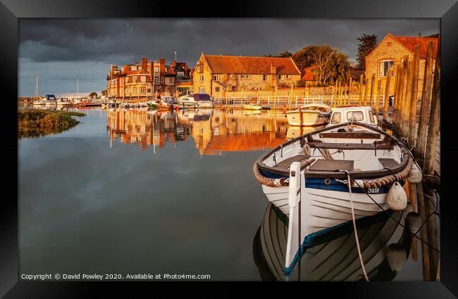 Evening Reflections at Blakeney Harbour Norfolk Framed Print by David Powley