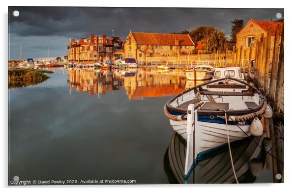 Evening Reflections at Blakeney Harbour Norfolk Acrylic by David Powley