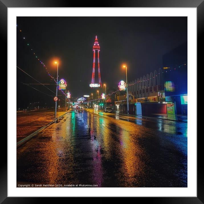Blackpool tower and illuminations  Framed Mounted Print by Sarah Paddison