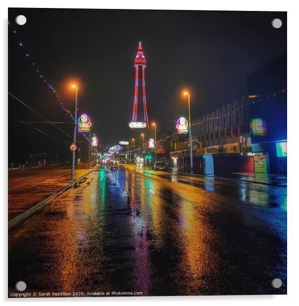 Blackpool tower and illuminations  Acrylic by Sarah Paddison