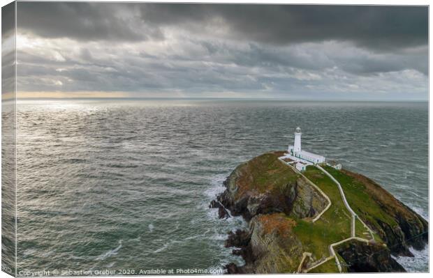 South Stack Lighthouse Canvas Print by Sebastien Greber