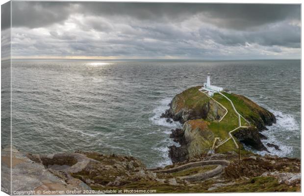 South Stack Lighthouse, Holyhead Canvas Print by Sebastien Greber