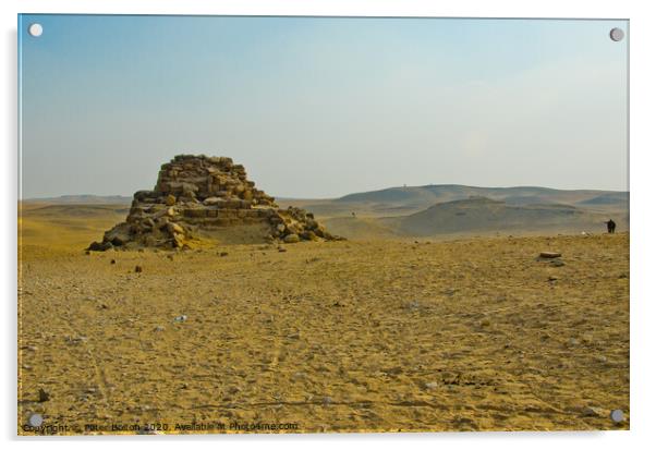 Desert landscape at Giza, Egypt.  Acrylic by Peter Bolton
