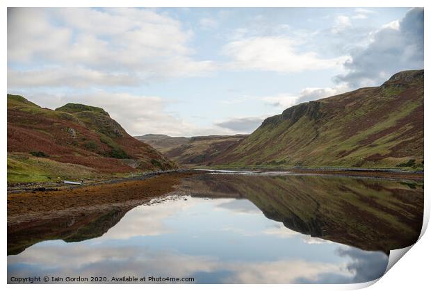 Lochan and Hills Isle of Skye  Print by Iain Gordon