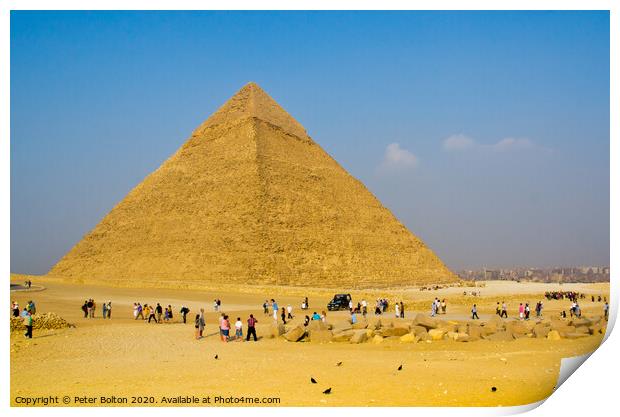 The Pyramid of Khafre, Giza, Egypt. Print by Peter Bolton