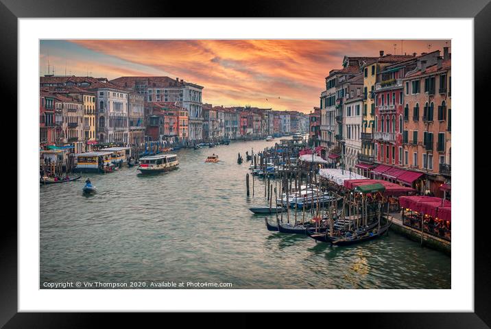 One Evening in Venice Framed Mounted Print by Viv Thompson