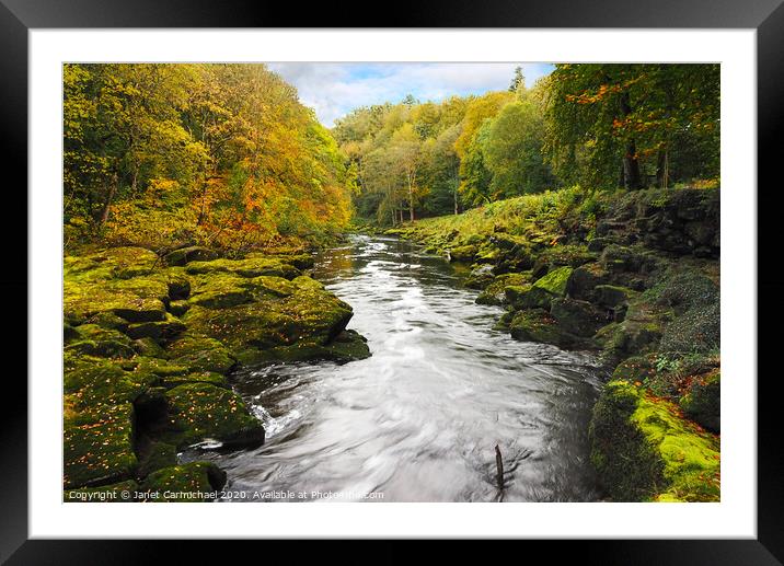 The Strid, Yorkshire Dales Framed Mounted Print by Janet Carmichael