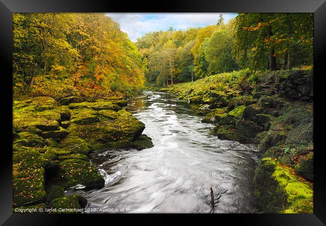 The Strid, Yorkshire Dales Framed Print by Janet Carmichael
