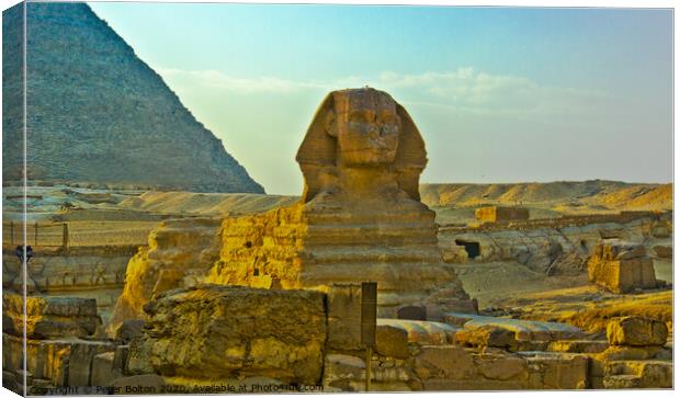 Great Sphinx of Giza, Egypt. Canvas Print by Peter Bolton