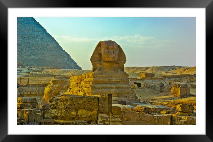 Great Sphinx of Giza, Egypt. Framed Mounted Print by Peter Bolton
