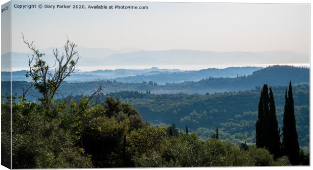 View of the Corfu landscape Canvas Print by Gary Parker