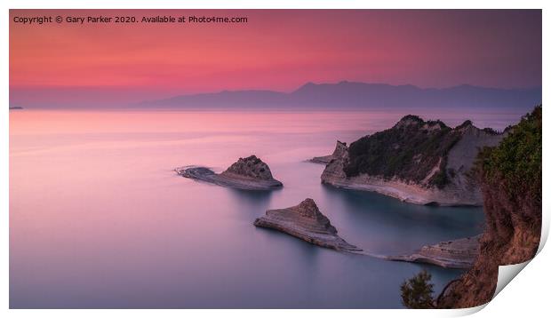 Cape Drastis, Corfu, at sunset	 Print by Gary Parker