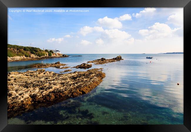 Calm in Bull Bay Anglesey Seascape Framed Print by Pearl Bucknall