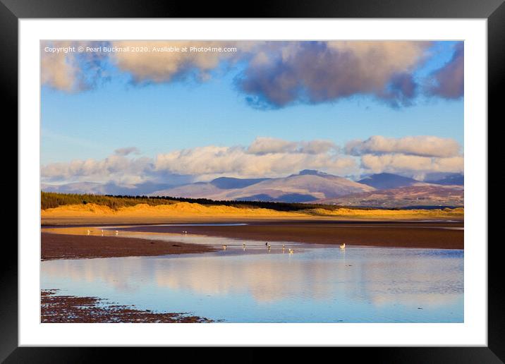 Newborough Forest meets the Beach in Anglesey Framed Mounted Print by Pearl Bucknall