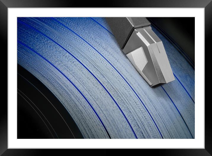 Blue Tracks on Vinyl Framed Mounted Print by Jim Hughes