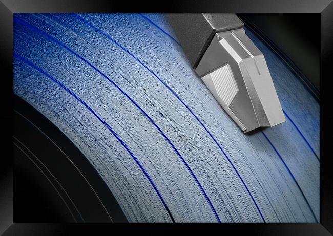 Blue Tracks on Vinyl Framed Print by Jim Hughes