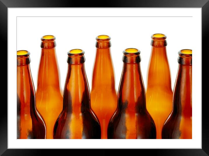 beer bottles Framed Mounted Print by Jim Hughes
