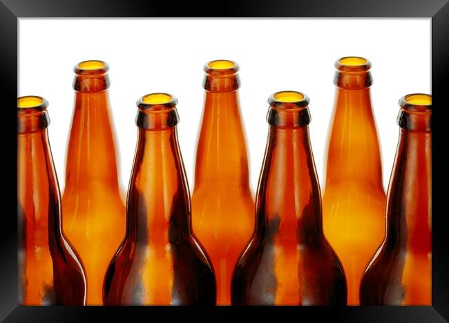beer bottles Framed Print by Jim Hughes