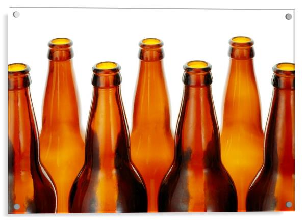 beer bottles Acrylic by Jim Hughes