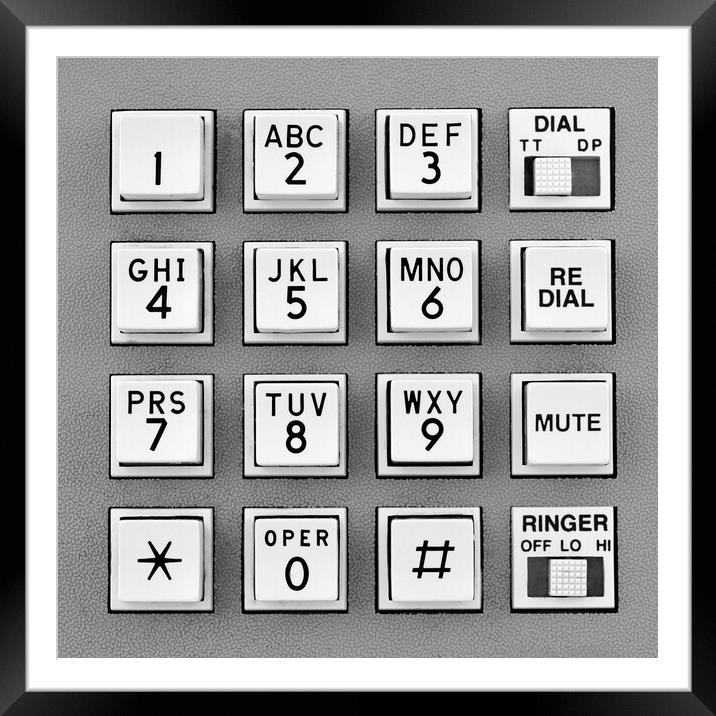 telephone touch tone keypad Framed Mounted Print by Jim Hughes