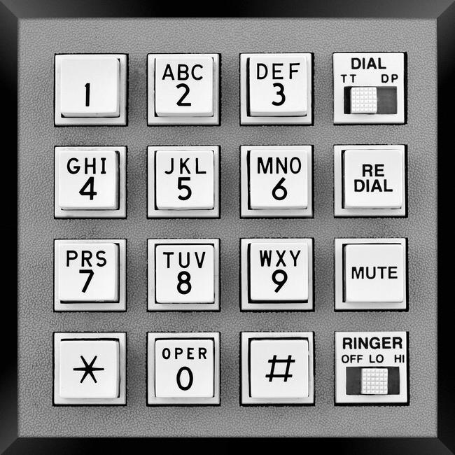 telephone touch tone keypad Framed Print by Jim Hughes