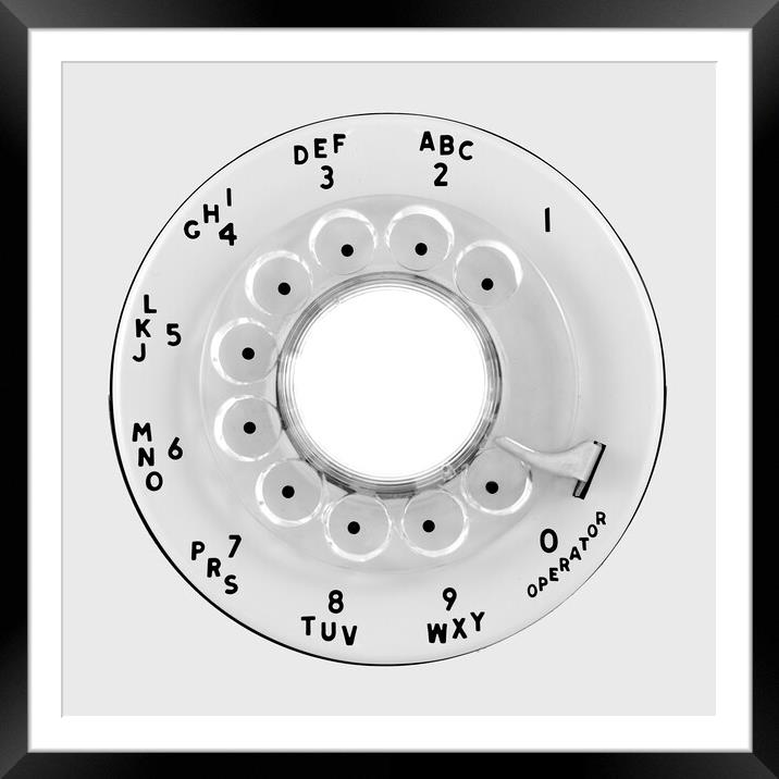 Rotary telephone dial Framed Mounted Print by Jim Hughes