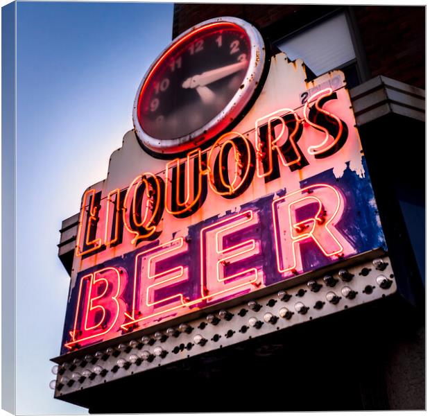 Liquors and Beer on University Ave Canvas Print by Jim Hughes