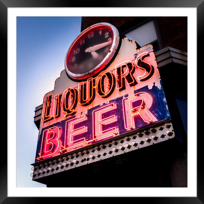 Liquors and Beer on University Ave Framed Mounted Print by Jim Hughes