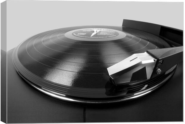 Vinyl LP and Turntable Canvas Print by Jim Hughes