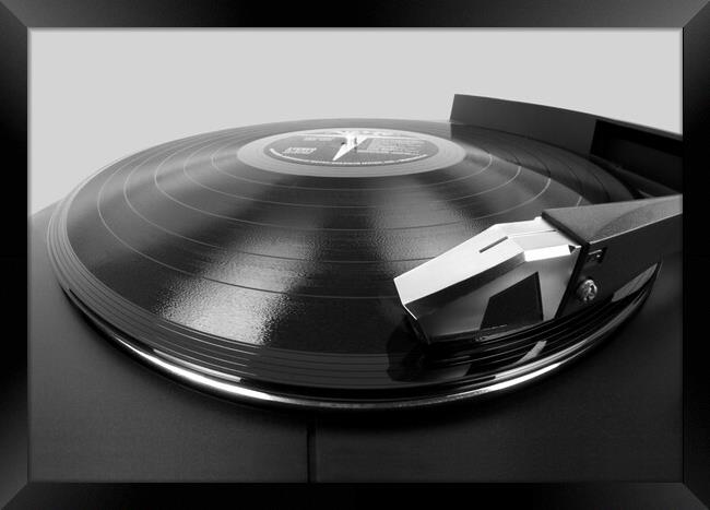 Vinyl LP and Turntable Framed Print by Jim Hughes