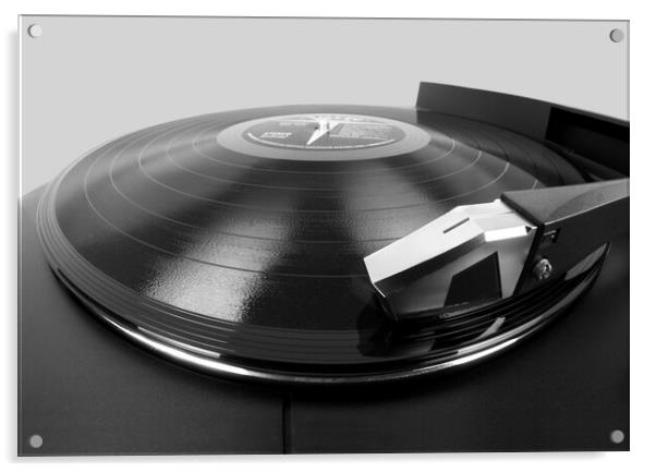 Vinyl LP and Turntable Acrylic by Jim Hughes