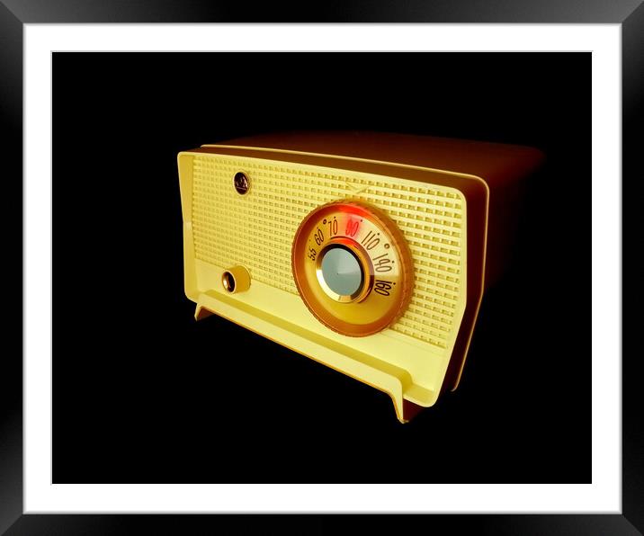 Retro Classic Table Radio  1 Framed Mounted Print by Jim Hughes