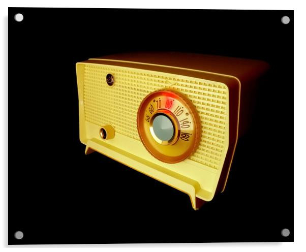 Retro Classic Table Radio  1 Acrylic by Jim Hughes