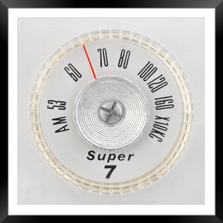 Super 7 portable radio dial Framed Mounted Print by Jim Hughes