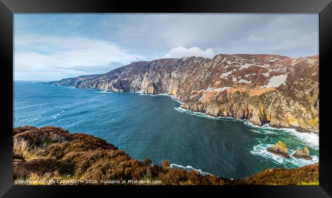 A Breathtaking View of Slieve League Framed Print by KEN CARNWATH