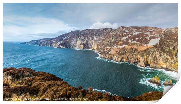 A Breathtaking View of Slieve League Print by KEN CARNWATH