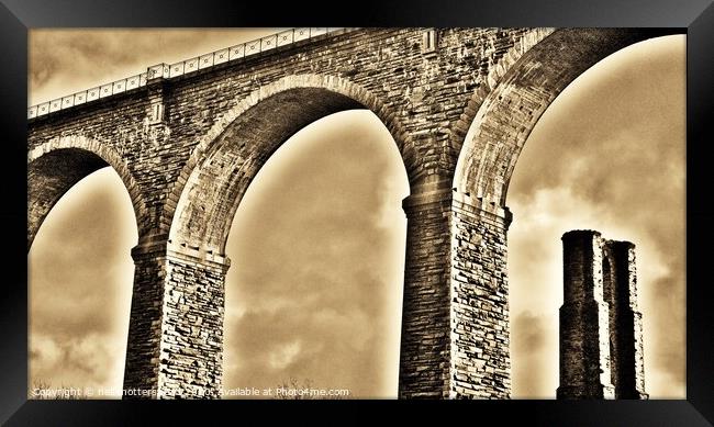 Moorswater Viaduct & Brunel's Original Pier. Framed Print by Neil Mottershead