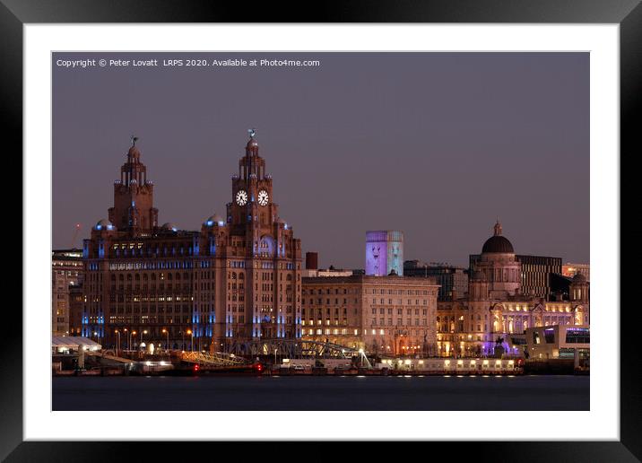 Evening image of Liverpool Waterfront Framed Mounted Print by Peter Lovatt  LRPS